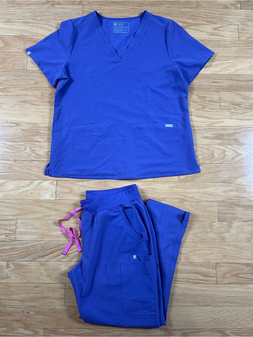 FIGS Purple Casma Scrub Top XL & Yola Yoga Pants L Petite Set